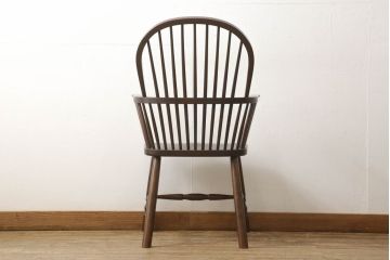 中古　美品　松本民芸家具　すっきりとしたデザインが美しい#509C型ウィンザーチェア(アームチェア、ダイニングチェア、板座チェア、ウインザーチェア)(定価約13万8千円)(R-060826)