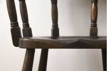 中古　高級品　飛騨産業　PROVINCIAL(プロヴィンシャル・プロビンシャル)　キツツキ　スモーカーズボウチェア(アームチェア、板座チェア、ダイニングチェア)(定価約20万円)(R-060829)