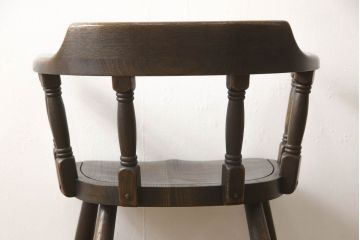 中古　高級品　飛騨産業　PROVINCIAL(プロヴィンシャル・プロビンシャル)　キツツキ　スモーカーズボウチェア(アームチェア、板座チェア、ダイニングチェア)(定価約20万円)(R-060829)