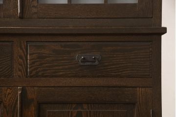 和製アンティーク　栓材　大正ロマン　個性的なデザインが目を惹くキャビネット(食器棚、カップボード、収納棚、戸棚)(R-060838)