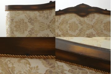 中古　ヨーロッパ輸入家具　大型　クラシカルで品のある佇まいが魅力の2.5人掛けソファ(2人掛けソファ、3人掛けソファ)(R-060844)