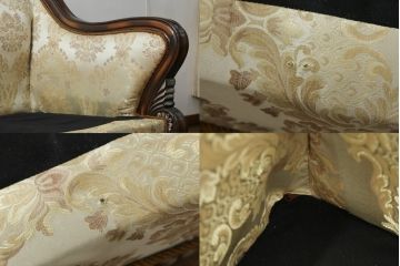 中古　ヨーロッパ輸入家具　大型　クラシカルで品のある佇まいが魅力の2.5人掛けソファ(2人掛けソファ、3人掛けソファ)(R-060844)