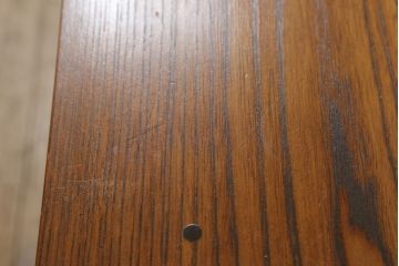 中古　欅(ケヤキ)材　和の趣溢れる文机と小引き出しのセット(座机、ローテーブル、在宅ワーク、デスク、収納)(R-060849)