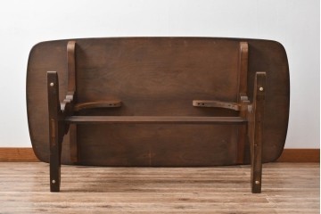 イギリスヴィンテージ　ERCOL(アーコール)　エルム材　クラシカルな雰囲気漂うダイニングテーブル(ヴィンテージ、4人掛け、6人掛け、食卓、作業台)(R-060852)