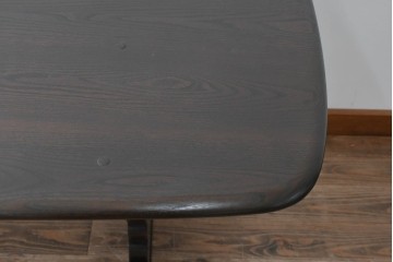 イギリスヴィンテージ　ERCOL(アーコール)　エルム材　クラシカルな雰囲気漂うダイニングテーブル(ヴィンテージ、4人掛け、6人掛け、食卓、作業台)(R-060853)