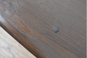 イギリスヴィンテージ　ERCOL(アーコール)　エルム材　クラシカルな雰囲気漂うダイニングテーブル(ヴィンテージ、4人掛け、6人掛け、食卓、作業台)(R-060853)