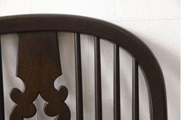 和製ビンテージ　松本民芸家具　#44A型　洋風のクラシカルなデザインが美しいウィンザーチェア(ヴィンテージ、アームチェア、板座チェア、ダイニングチェア、椅子、イス、ウインザーチェア)(定価約18万円)(R-060866)