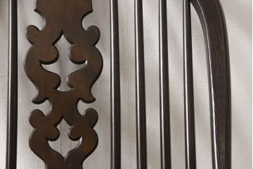 和製ビンテージ　松本民芸家具　#44A型　洋風のクラシカルなデザインが美しいウィンザーチェア(ヴィンテージ、アームチェア、板座チェア、ダイニングチェア、椅子、イス、ウインザーチェア)(定価約18万円)(R-060866)