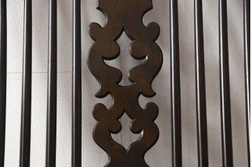 和製ビンテージ　松本民芸家具　#44A型　洋風のクラシカルなデザインが美しいウィンザーチェア(ヴィンテージ、アームチェア、板座チェア、ダイニングチェア、椅子、イス、ウインザーチェア)(定価約18万円)(R-060866)