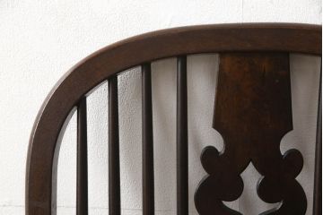 和製ビンテージ　松本民芸家具　#44A型　洋風のクラシカルなデザインが美しいウィンザーチェア(ヴィンテージ、アームチェア、板座チェア、ダイニングチェア、椅子、イス、ウインザーチェア)(定価約18万円)(R-060867)