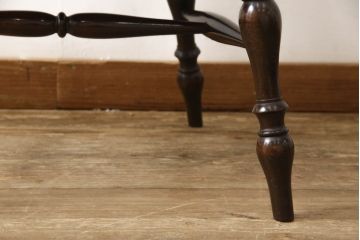 和製ビンテージ　松本民芸家具　#44A型　洋風のクラシカルなデザインが美しいウィンザーチェア(ヴィンテージ、アームチェア、板座チェア、ダイニングチェア、椅子、イス、ウインザーチェア)(定価約18万円)(R-060867)