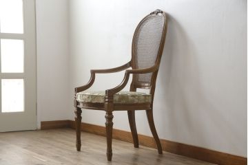 中古　DREXEL HERITAGE(ドレクセルヘリテイジ)　Cameo Classics(キャメオクラシックス)　格調高い雰囲気が魅力のマホガニー製アームチェア(イス、椅子、ダイニングチェア)(定価約35万円)(R-060871)