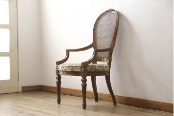 中古　DREXEL HERITAGE(ドレクセルヘリテイジ)　Cameo Classics(キャメオクラシックス)　格調高い雰囲気が魅力のマホガニー製アームチェア(イス、椅子、ダイニングチェア)(定価約35万円)(R-060872)