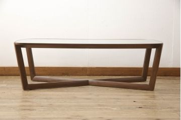 中古　美品　カリモク家具(karimoku)　domani(ドマーニ)　Excel-Life(エクセルライフ)　シンプルながらも木工技術の光るフレームがおしゃれなリビングテーブル(センターテーブル、ローテーブル)(R-060875)