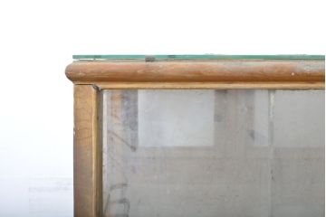 和製アンティーク　ナラ材　パタパタ扉　マス目タイプのレトロなガラスケース(ショーケース、陳列棚、店舗什器)(R-060878)