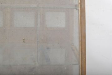 和製アンティーク　ナラ材　パタパタ扉　マス目タイプのレトロなガラスケース(ショーケース、陳列棚、店舗什器)(R-060878)