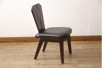 中古　美品　星野民芸(星野民藝)　個性的なデザインが存在感を放つダイニングチェア(椅子、イス)(R-060887)