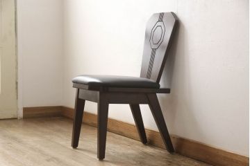 中古　美品　星野民芸(星野民藝)　個性的なデザインが存在感を放つダイニングチェア(椅子、イス)(R-060887)