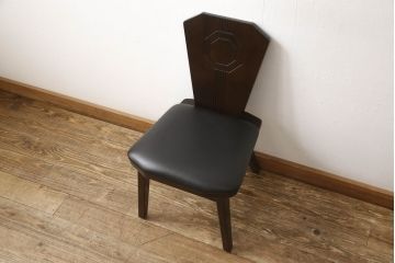 中古　美品　星野民芸(星野民藝)　個性的なデザインが存在感を放つダイニングチェア(椅子、イス)(R-060887)