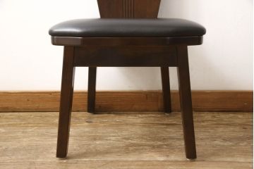 中古　美品　星野民芸(星野民藝)　個性的なデザインが存在感を放つダイニングチェア(椅子、イス)(R-060887)