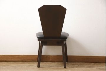 中古　美品　星野民芸(星野民藝)　個性的なデザインが存在感を放つダイニングチェア(椅子、イス)(R-060887)