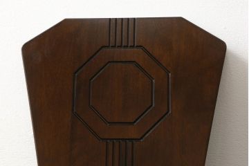 中古　美品　星野民芸(星野民藝)　個性的なデザインが存在感を放つダイニングチェア2脚セット(椅子、イス)(R-060888)