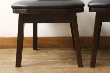 中古　美品　星野民芸(星野民藝)　個性的なデザインが存在感を放つダイニングチェア2脚セット(椅子、イス)(R-060888)