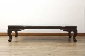 中古　韓国民芸家具　華やかな螺鈿(ラデン)細工が目を惹く座卓(ローテーブル)(R-060892)