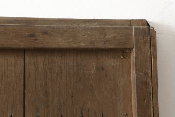 アンティーク建具　総栗材　どっしりとした重厚感が魅力の鉄板張り蔵戸1枚(鉄扉、鉄戸、引き戸、玄関戸)(R-060895)