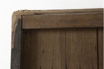 アンティーク建具　総栗材　どっしりとした重厚感が魅力の鉄板張り蔵戸1枚(鉄扉、鉄戸、引き戸、玄関戸)(R-060895)
