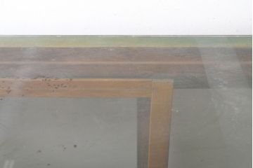 和製アンティーク　特大　ナラ(楢)材　素朴な木の風合いに懐かしさを感じるカウンターガラスケース(Gケース、ショーケース、ディスプレイケース、コレクションケース、キャビネット、飾り棚、陳列棚、店舗什器、英国)(R-060898)