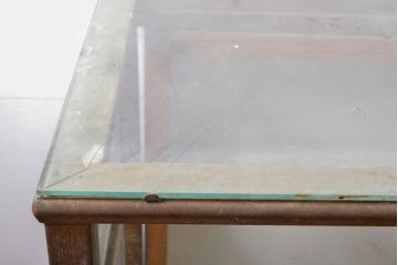和製アンティーク　特大　ナラ(楢)材　素朴な木の風合いに懐かしさを感じるカウンターガラスケース(Gケース、ショーケース、ディスプレイケース、コレクションケース、キャビネット、飾り棚、陳列棚、店舗什器、英国)(R-060898)