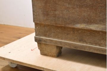 和製アンティーク　特大　ナラ(楢)材　素朴な木の風合いに懐かしさを感じるカウンターガラスケース(Gケース、ショーケース、ディスプレイケース、コレクションケース、キャビネット、飾り棚、陳列棚、店舗什器、英国)(R-060898)
