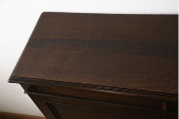 イギリスアンティーク　オーク材　上品な佇まいが魅力的なツイストレッグキャビネット(ブックケース、本箱、収納棚、戸棚)(R-060899)