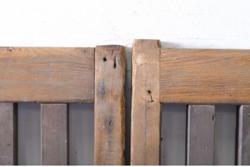 アンティーク建具　和の風情漂う荒格子戸2枚セット(格子戸、引き戸)(R-060906)