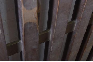 アンティーク建具　和の風情漂う荒格子戸2枚セット(格子戸、引き戸)(R-060906)