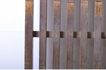 アンティーク建具　和の風情漂う荒格子戸2枚セット(格子戸、引き戸)(R-060906)