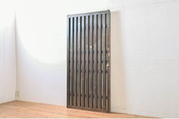 アンティーク建具　和モダンな空間づくりにおすすめの荒格子戸1枚(引き戸、格子戸)(R-060931)