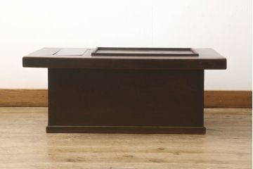 和製アンティーク　総欅(ケヤキ)　和モダンな空間づくりに取り入れやすい関西火鉢(囲炉裏テーブル、長火鉢、木製火鉢、座卓、ローテーブル)(R-060934)