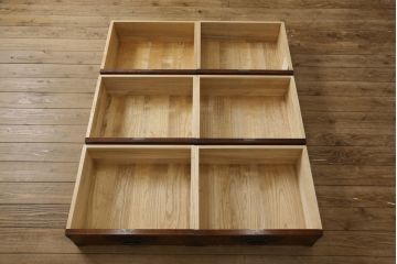 中古　美品　岩谷堂箪笥　こだわりの意匠が目を引く縦型チェスト(整理箪笥、引き出し、和タンス、収納箪笥、衣装箪笥)(R-060935)