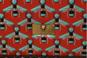 中古　超美品　グッチ(GUCCI)　フローラル&ビー(ハチ)　エキゾチックな雰囲気を醸し出す4パネルスクリーン(フローラルジャカード、ビージャガード、パーテーション、間仕切り、衝立て、折り畳み、つい立て)(定価約308万円)(R-060938)