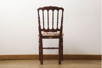 中古　超美品　グッチ(GUCCI)　ビー(ハチ)　エンブロイダリー　個性的なデザインが空間のアクセントになるウッドチェア(椅子、イス、ハーバリウムプリント)(定価約32万円)(R-060941)