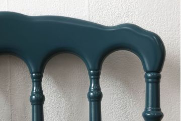 中古　超美品　グッチ(GUCCI)　GGジャカード　ビー(ハチ)&スター　ブルーカラーが空間のアクセントになるウッドチェア(椅子、イス)(定価約27万5千円)(R-060942)