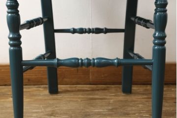 中古　超美品　グッチ(GUCCI)　GGジャカード　ビー(ハチ)&スター　ブルーカラーが空間のアクセントになるウッドチェア(椅子、イス)(定価約27万5千円)(R-060942)