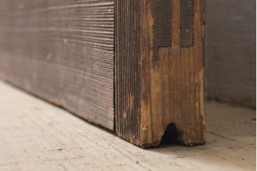 アンティーク建具　昭和中期　シンプルなデザインで合わせやすいガラス戸2枚セット(引き戸、建具)(R-060947)