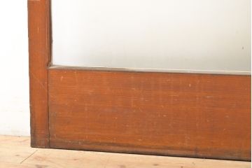 アンティーク建具　昭和中期　シンプルなデザインで合わせやすいガラス戸2枚セット(引き戸、建具)(R-060947)