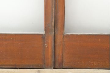 アンティーク建具　昭和中期　シンプルなデザインで合わせやすいガラス戸2枚セット(引き戸、建具)(R-060947)