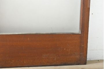 アンティーク建具　昭和中期　シンプルなデザインで合わせやすいガラス戸2枚セット(引き戸、建具)(R-060947)