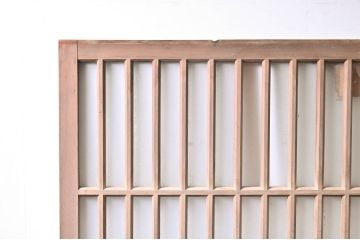 アンティーク建具　和の雰囲気漂うガラス入り格子戸2枚セット(玄関戸、引き戸、ガラス戸)(R-060948)