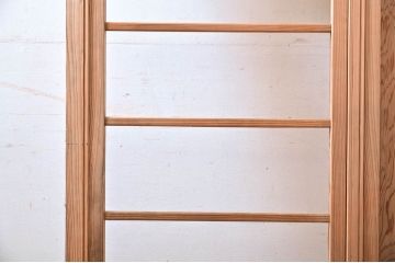 アンティーク建具　高級杉材　モールガラス　銀モールガラス　レトロな雰囲気づくりにもおすすめのガラス戸1枚(引き戸)(R-060949)